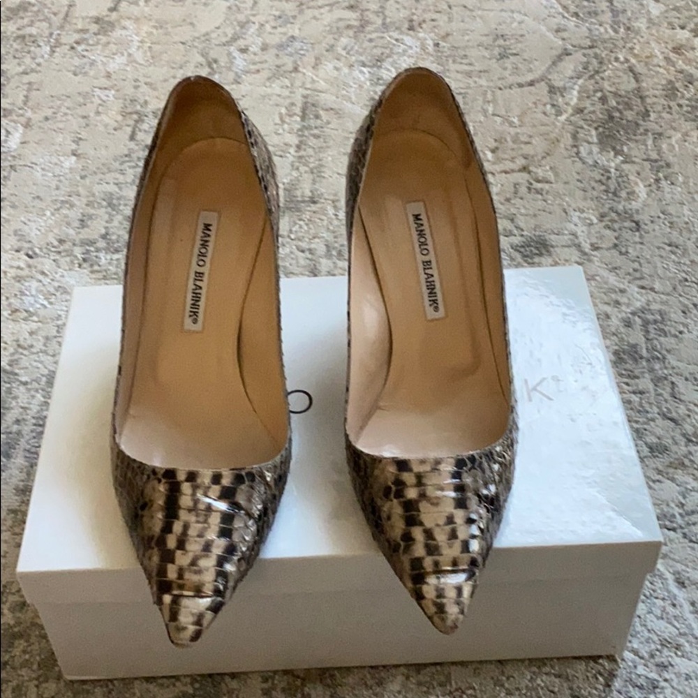 Manolo Blahnik snakeskin pumps